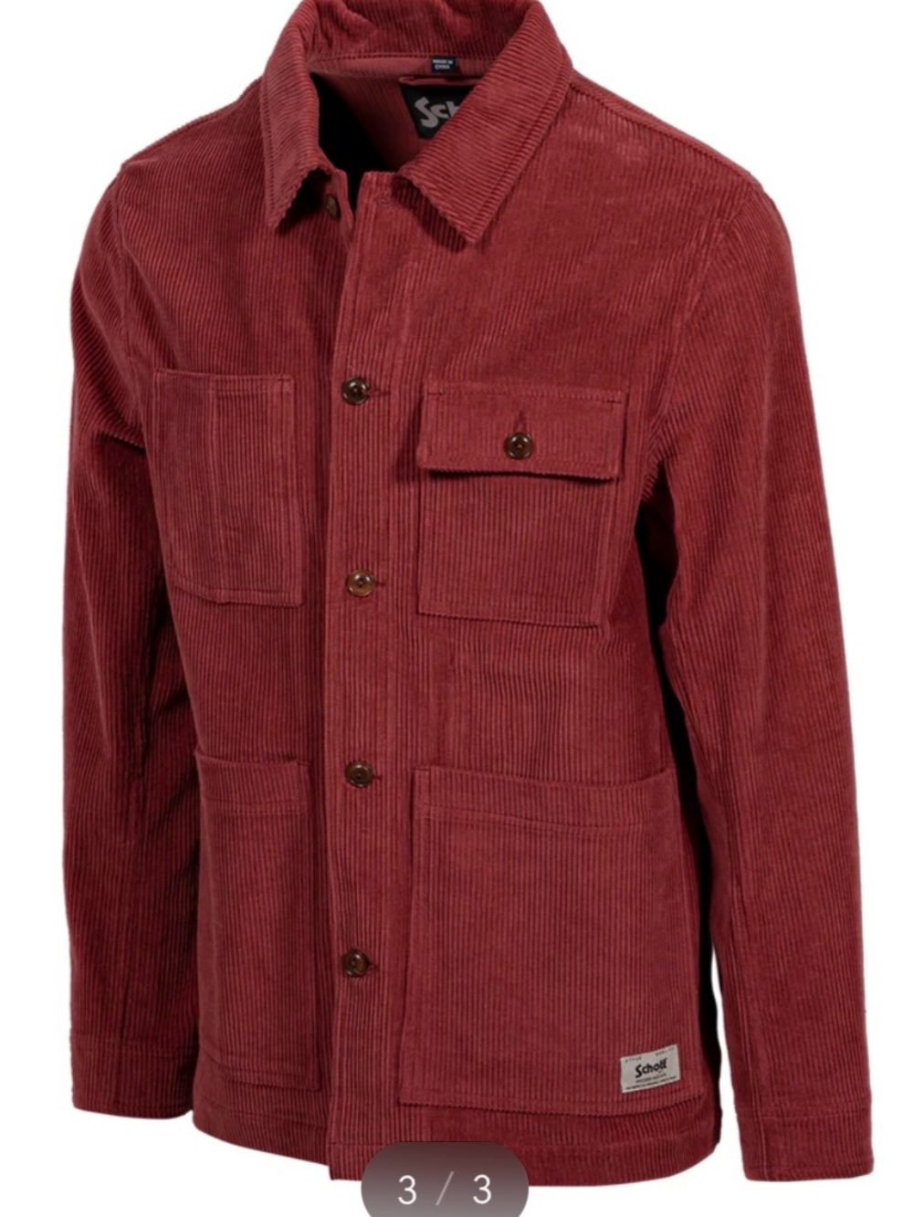 Schott nyc 30” 7 Wale Corduroy unlined Chore Jacket size XL Berry color